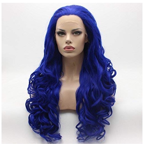 ?ERIKA 26” DEEP BLUE WAVY Lace Front Wig *NWT* main image 5